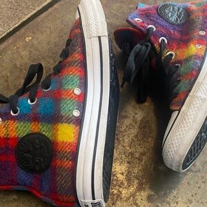 Converse Chuck Taylor Woolrich Collab Plaid High-Top Sneakers. Men’s 6 WO’s 8